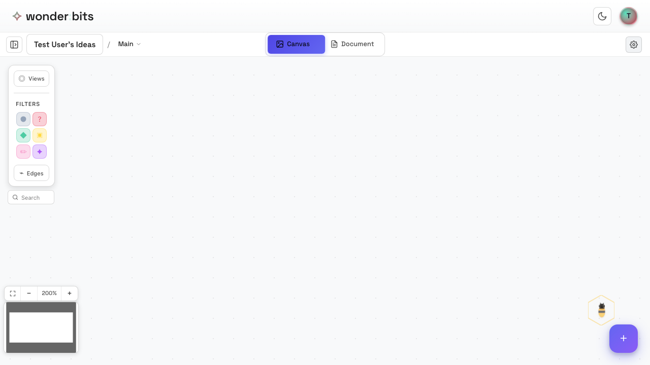 The floating action button (+) to add new ideas