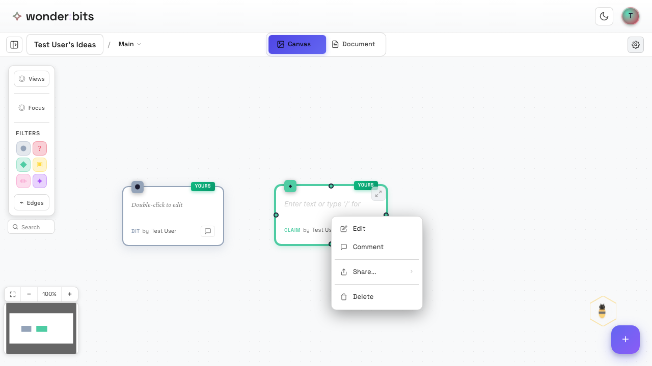 Right-click context menu for more