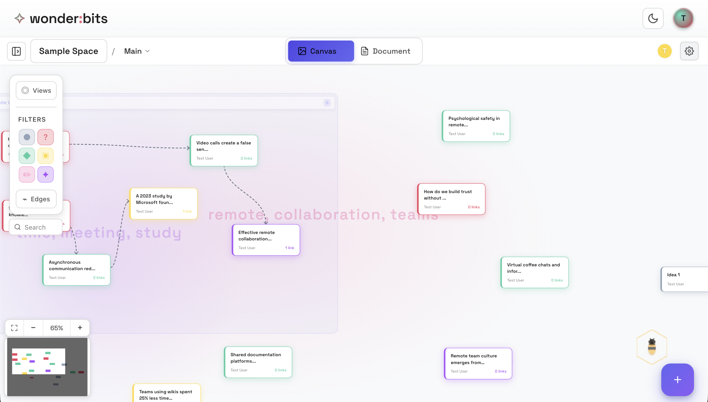 Scan view - abbreviated content for quick scanning