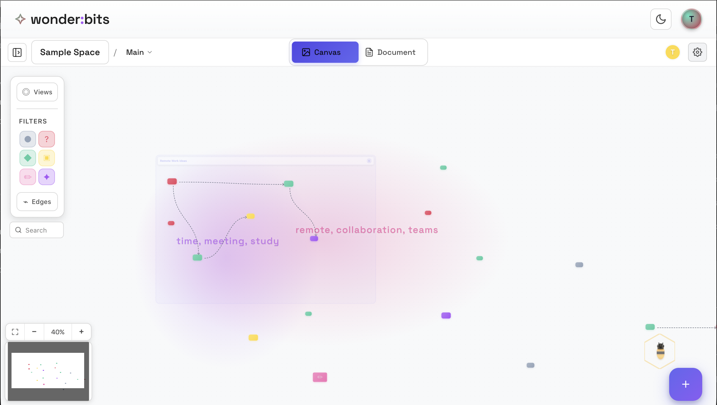 Map view - see the structure of your ideas