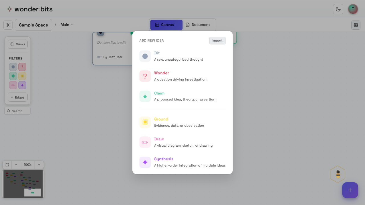 Selecting Synthesis from the type picker