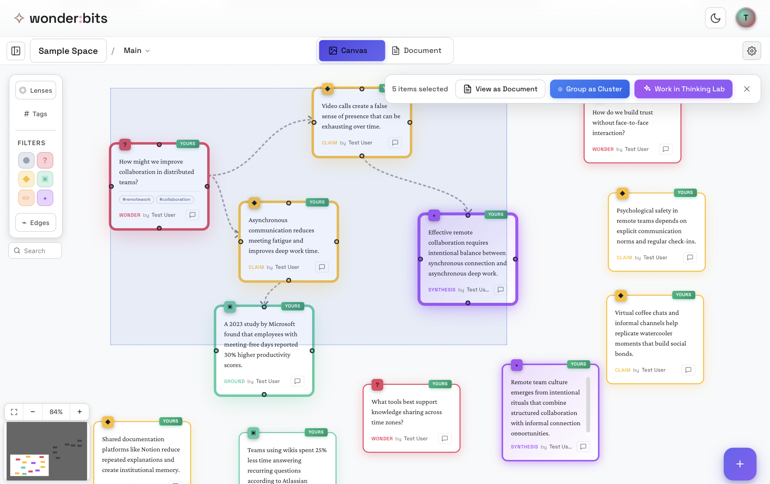 The selection menu with Group as Cluster option